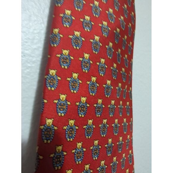 Zadi Andrews Ties Silk Neck Tie Red Bears Reine Seide‎ Made in Italy - Picture 2 of 6